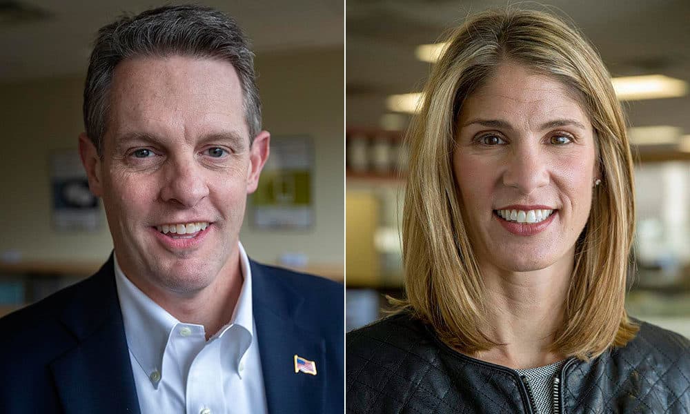 3rd Congressional District candidates Rick Green and Lori Trahan. (WBUR)