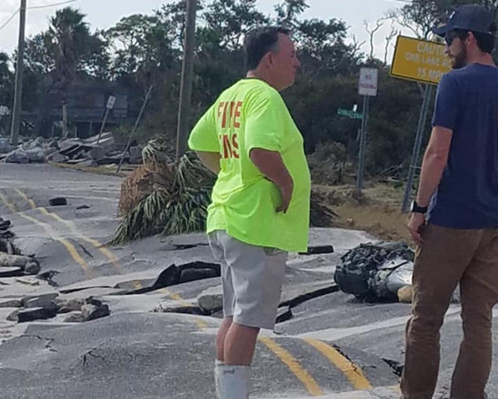 Sean Kearns stands on Alligator Drive in Alligator Point, Florida. (Courtesy Helena A. Scott)