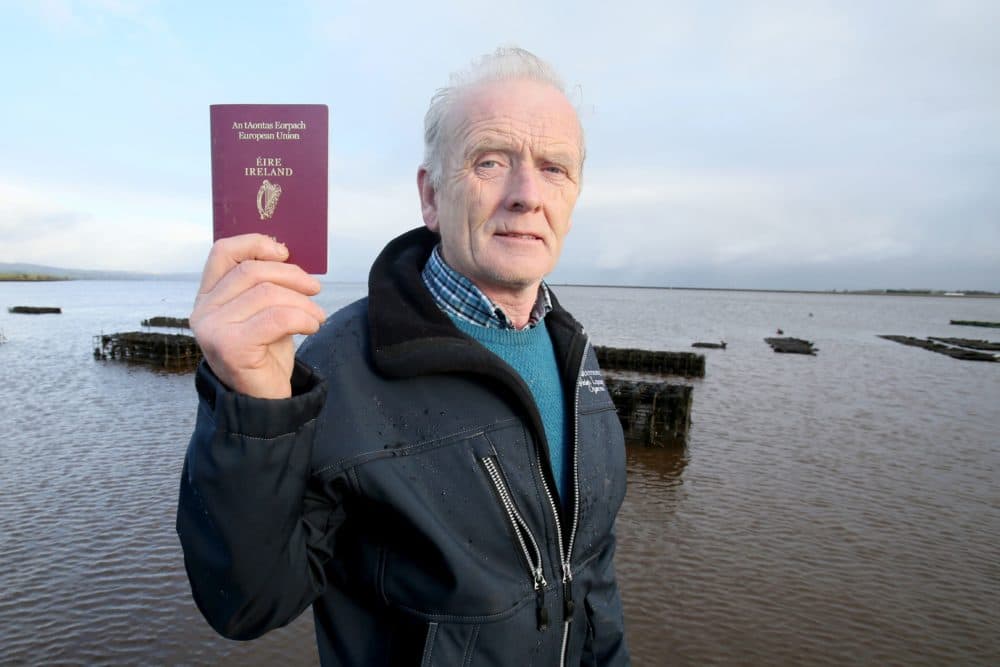 Oyster farmer William Lynch lives in Northern Ireland. But a good portion of his business happens just over the border in the Republic of Ireland. &quot;I have to have free movement,&quot; Lynch says of how Britain's exit from the European Union stands to impact him. &quot;I'm in a real pickle.&quot; (Paul Faith/AFP/Getty Images)
