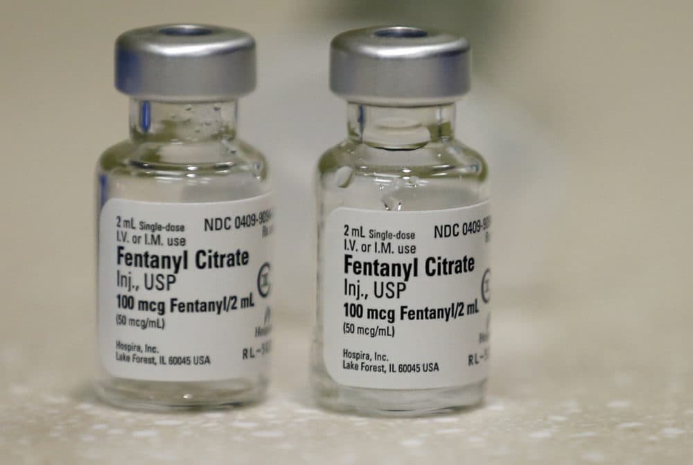 Small vials of fentanyl are shown in the inpatient pharmacy at the University of Utah Hospital in Salt Lake City. (Rick Bowmer/AP)