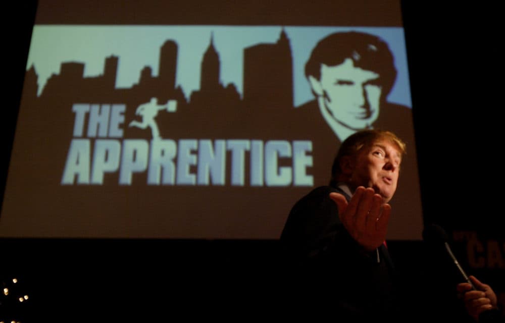 Donald Trump, seeking contestants for &quot;The Apprentice&quot; television show, is interviewed at Universal Studios Hollywood Friday, July 9, 2004, in the Universal City section of Los Angeles. (Ric Francis/AP)