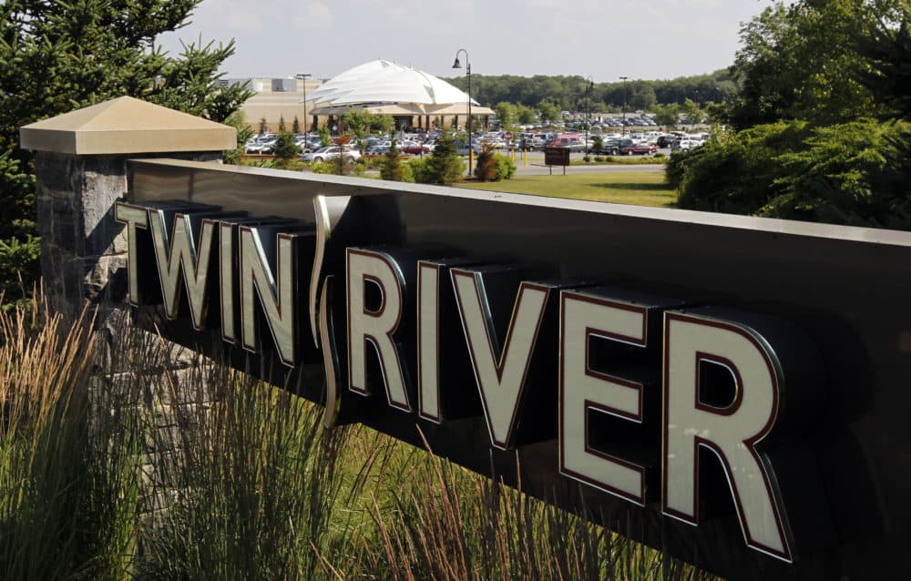 A sign at the entrance to Twin River Casino, in Lincoln, R.I., is seen on July 12, 2011. (Steven Senne/AP)