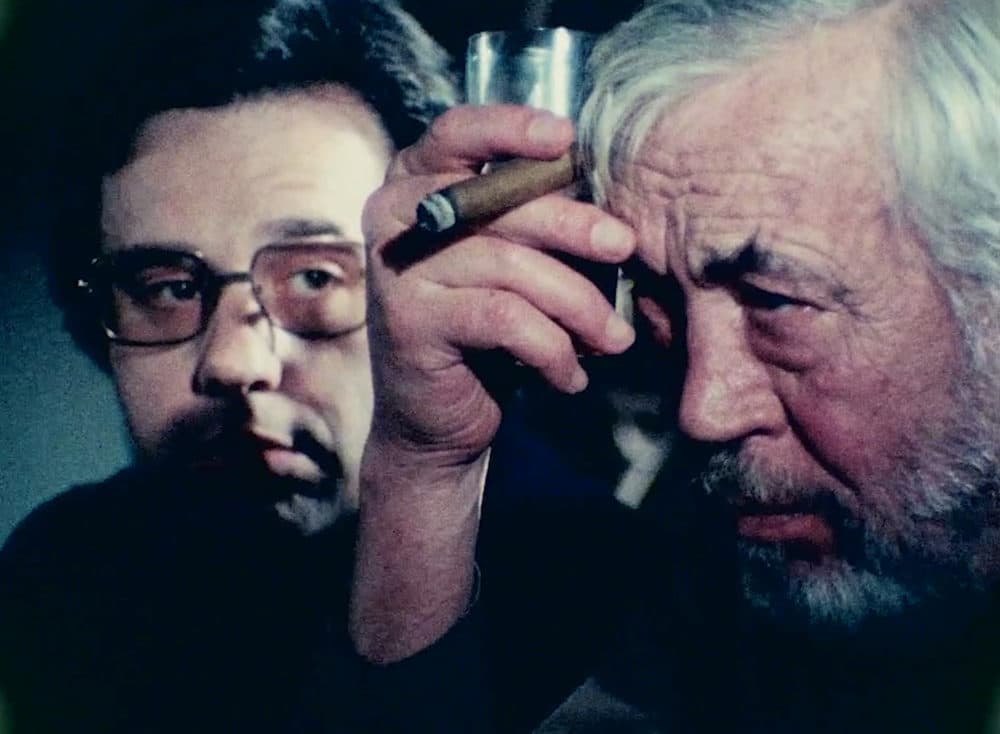 Peter Bogdanovich and John Huston in Orson Wells' &quot;The Other Side Of The Wind.&quot; (Courtesy Netflix)