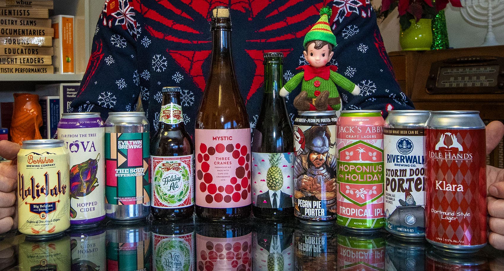 With the colder weather, comes a smattering of holiday beer selections. (Jesse Costa/WBUR)
