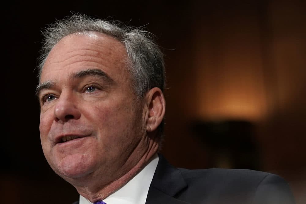Sen. Tim Kaine (D-Va.) speaks during a hearing before the Senate Judiciary Committee on Oct. 10, 2018 on Capitol Hill in Washington, D.C. (Alex Wong/Getty Images)