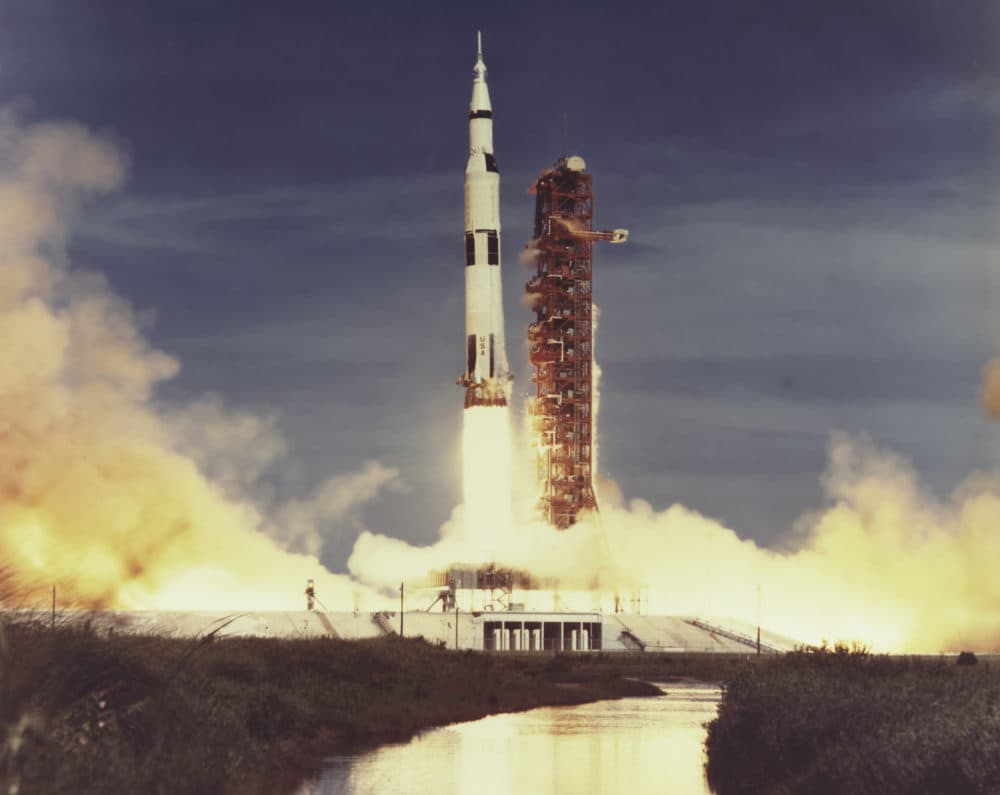 Saturn V launch. (Courtesy WGBH/NASA)