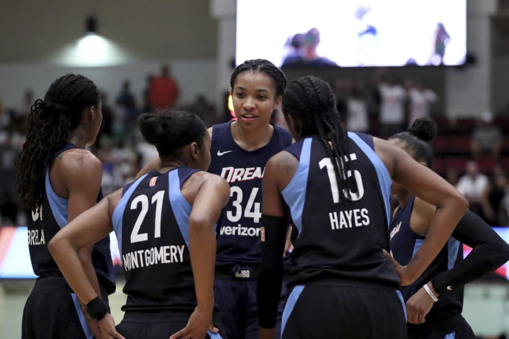 Atlanta Dream center Imani McGee-Stafford (34) is also a published poet. (Gregory Payan/AP)