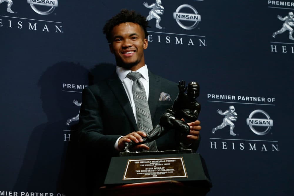 Oklahoma's Kyler Murray won the 2018 Heisman trophy over Alabama's Tua Tagovailoa and Ohio State's Dwayne Haskins. (Mike Stobe/Getty Images)