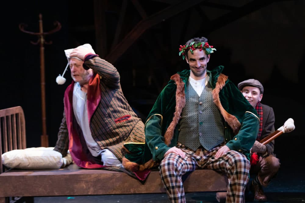 Steven Barkhimer, Paul Melendy and John Pagliarulo in Greater Boston Stage Company's &quot;Tiny Tim's Christmas Carol&quot; (Courtesy Greater Boston Stage Company)