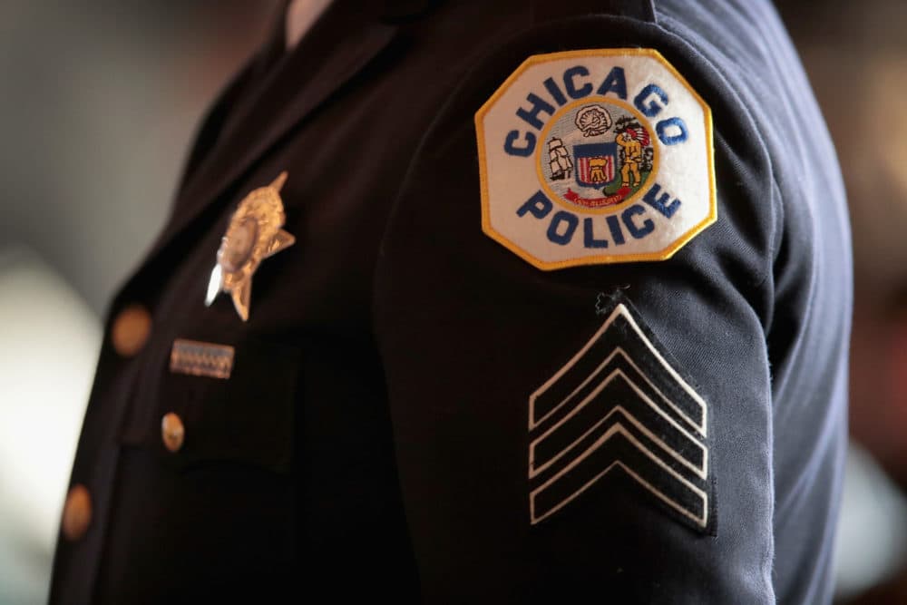 Chicago police officers attend a graduation and promotion ceremony at Navy Pier on Nov. 19, 2018 in Chicago. (Scott Olson/Getty Images)