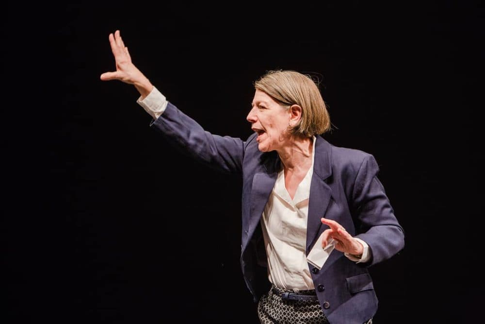 Sebastian Ryder plays Lisa Kron in Wellesley Repertory Theatre's production of &quot;Well.&quot; (Courtesy Wellesley Repertory Theatre)