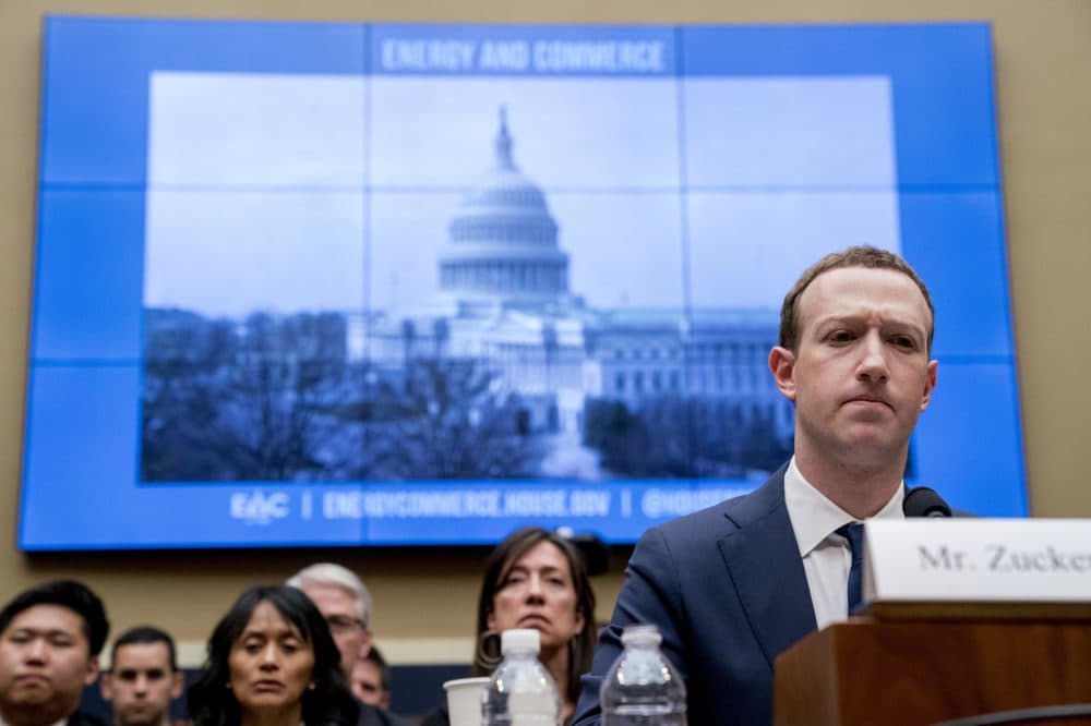 Facebook CEO Mark Zuckerberg pauses while testifying before a House Energy and Commerce hearing on Capitol Hill on April 11, 2018. (Andrew Harnik/AP)