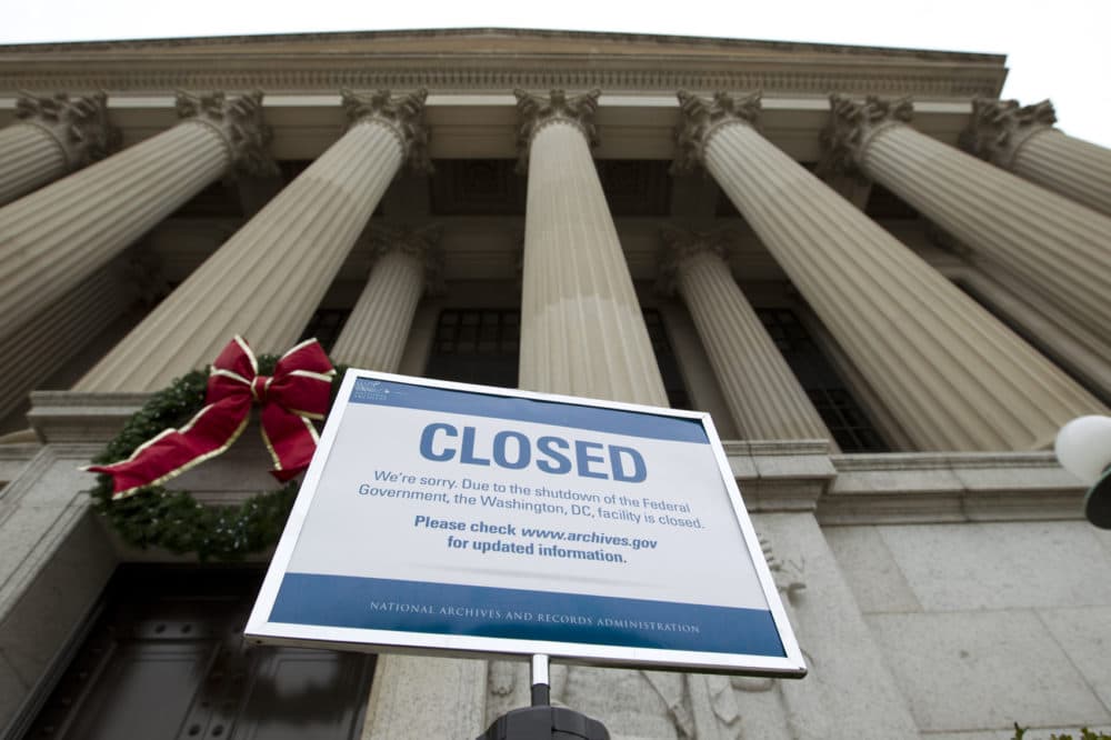 A closed sign is displayed at The National Archives entrance in Washington, Tuesday, Jan. 1, 2019, as a partial government shutdown stretches into its third week. A high-stakes move to reopen the government will be the first big battle between Nancy Pelosi and President Donald Trump as Democrats come into control of the House. (Jose Luis Magana/AP)