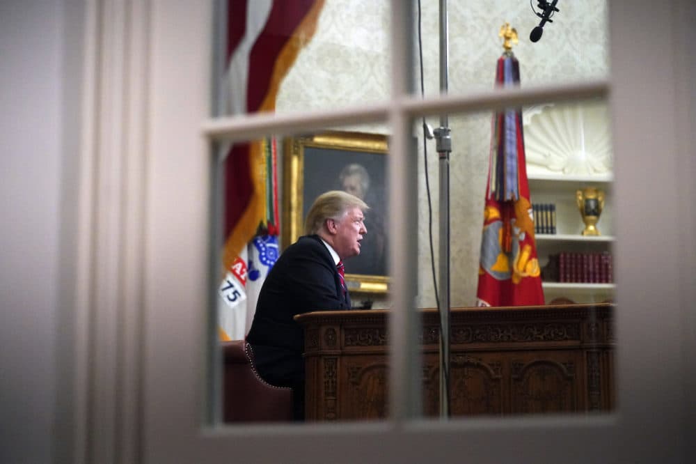 President Donald Trump addresses the nation from the Oval Office of the White House in Washington, Tuesday, Jan. 8, 2019. (Carolyn Kaster/AP)