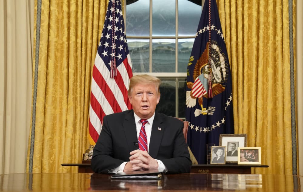 President Donald Trump speaks from the Oval Office of the White House as he gives a prime-time address about border security Tuesday, Jan. 8, 2018, in Washington. (Carlos Barria/AP)