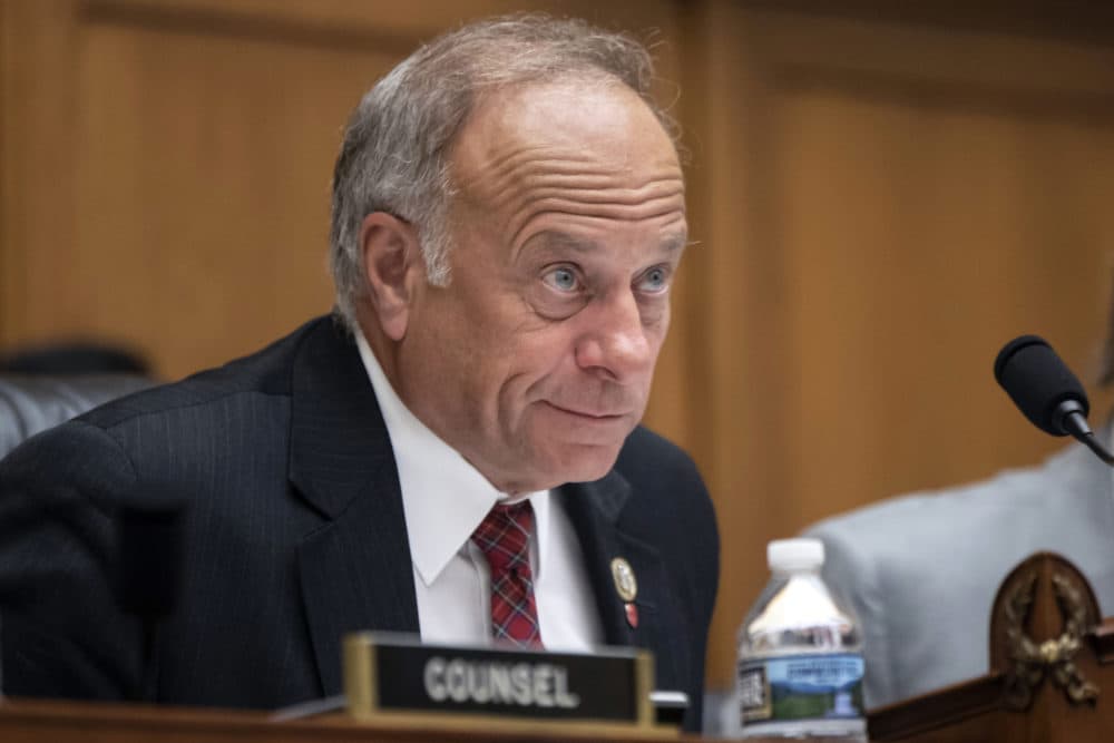 In this June 8, 2018, file photo, U.S. Rep. Steve King, R-Iowa, listens during a hearing on Capitol Hill in Washington. On Tuesday, Jan. 15, 2019, the House voted 416-1 for a resolution repudiating King’s words expressing puzzlement about why terms like “white nationalist” are offensive. (J. Scott Applewhite/AP)