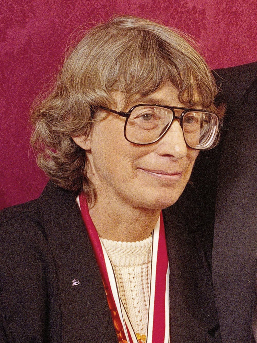 In this Nov. 18, 1992 file photo, Mary Oliver appears at the National Book Awards in New York where she received the poetry award for her book &quot;New and Selected Poems.&quot; Oliver, a Pulitzer Prize-winning poet whose rapturous odes to nature and animal life brought her critical acclaim and popular affection, died Thursday at her home in Hobe Sound, Fla. The case of death was lymphoma. She was 83. (AP Photo/Mark Lennihan, File)