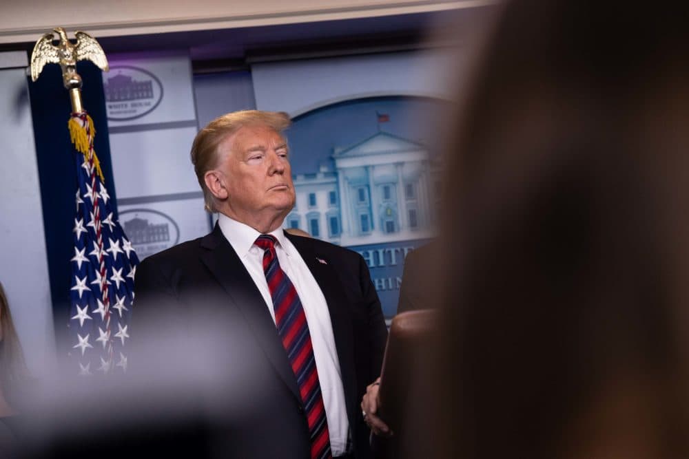 U.S. President Donald Trump listens to a speaker in the briefing room at the White House in Washington, DC, on January 3, 2019. (Nicholas Kamm/AFP/Getty Images)