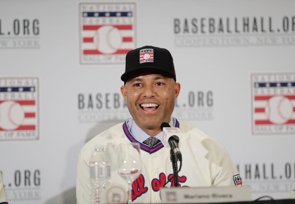 Baseball Hall of Fame inductee Mariano Rivera speaks at news conference on Wednesday in New York. (Frank Franklin II/AP)