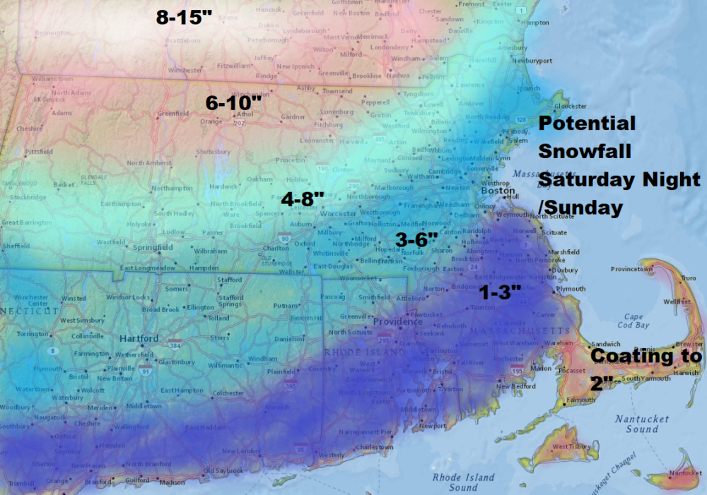 How much snow falls overnight and early Sunday is dependent on how fast the mixing begins. (Dave Epstein/WBUR)
