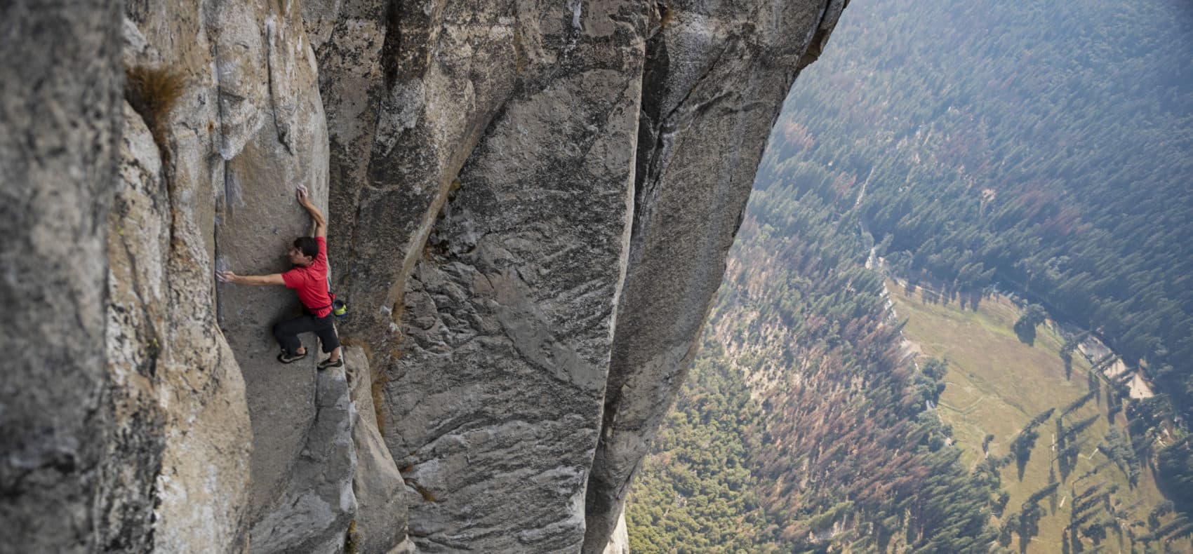 Alex Honnold free-solo climbs El Capitan's Freerider in Yosemite National Park. (Jimmy Chin/Courtesy of National Geographic)