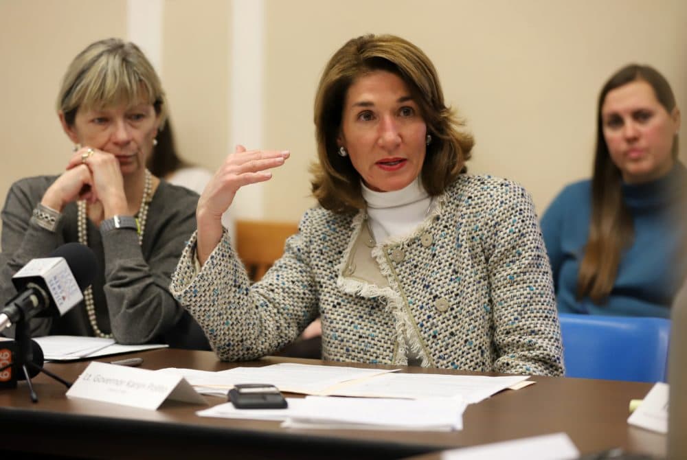 Updating state laws regarding distribution of explicit images would &quot;better protect people from using technology as a weapon,&quot; Lt. Gov. Karyn Polito said Wednesday. (Sam Doran/State House News Service)