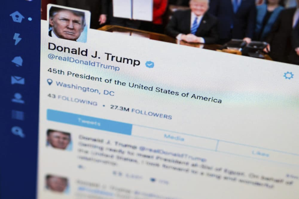 President Trump's Twitter feed on a computer screen. (J. David Ake/AP)