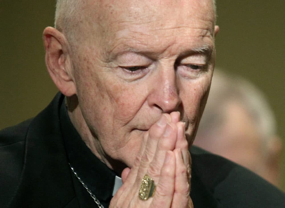 In this Nov. 14, 2011, file photo, then Cardinal Theodore McCarrick prays during the United States Conference of Catholic Bishops' annual fall assembly in Baltimore. (Patrick Semansky/AP)