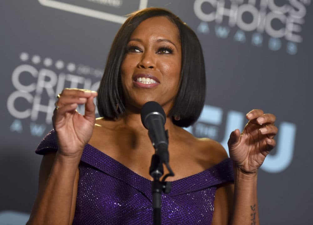 Regina King poses in the press room with the award for best supporting actress for &quot;If Beale Street Could Talk&quot; at the 24th annual Critics' Choice Awards on Sunday, Jan. 13, 2019, at the Barker Hangar in Santa Monica, Calif. (Jordan Strauss/Invision/AP)