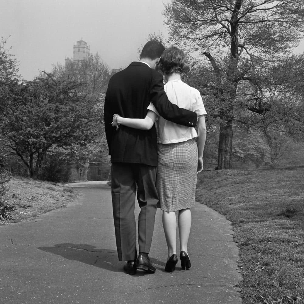 A young couple taking a stroll, May 9, 1961. (Dan Grossi/AP)