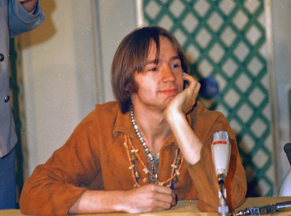 Peter Tork of the Monkees at a press conference at the Warwick Hotel in New York, July 6, 1967. (Ray Howard/AP)