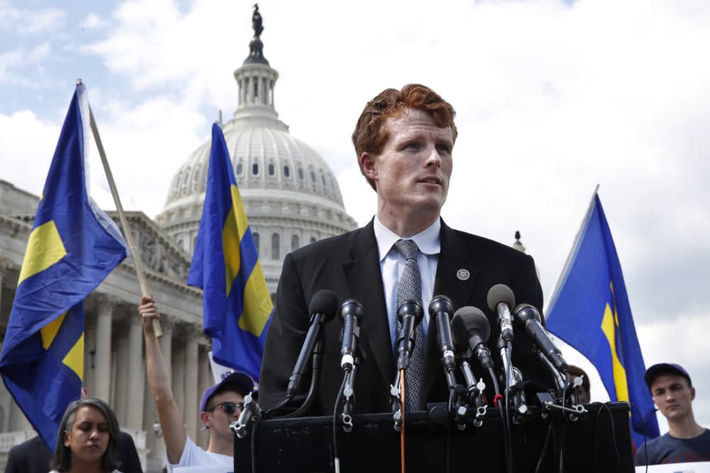 Rep. Joe Kennedy, D-Mass., speaks in support of transgender members of the military on July 26, 2017, on Capitol Hill. (Jacquelyn Martin/AP)