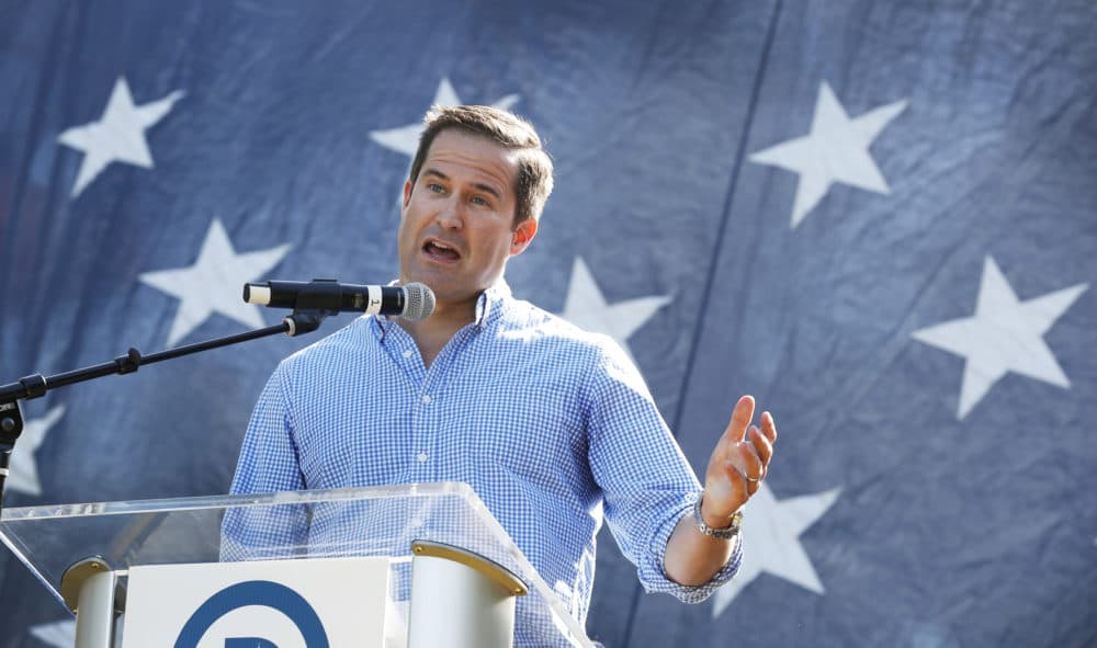 U.S. Rep. Seth Moulton speaks during a 2017 appearance in Des Moines, Iowa. (Charlie Neibergall/AP)