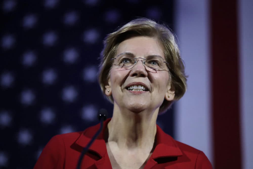 In this Feb. 22, 2019, photo, Democratic presidential candidate Sen. Elizabeth Warren, D-Mass., speaks at the New Hampshire Democratic Party's 60th Annual McIntyre-Shaheen 100 Club Dinner in Manchester, N.H. (Elise Amendola/AP)