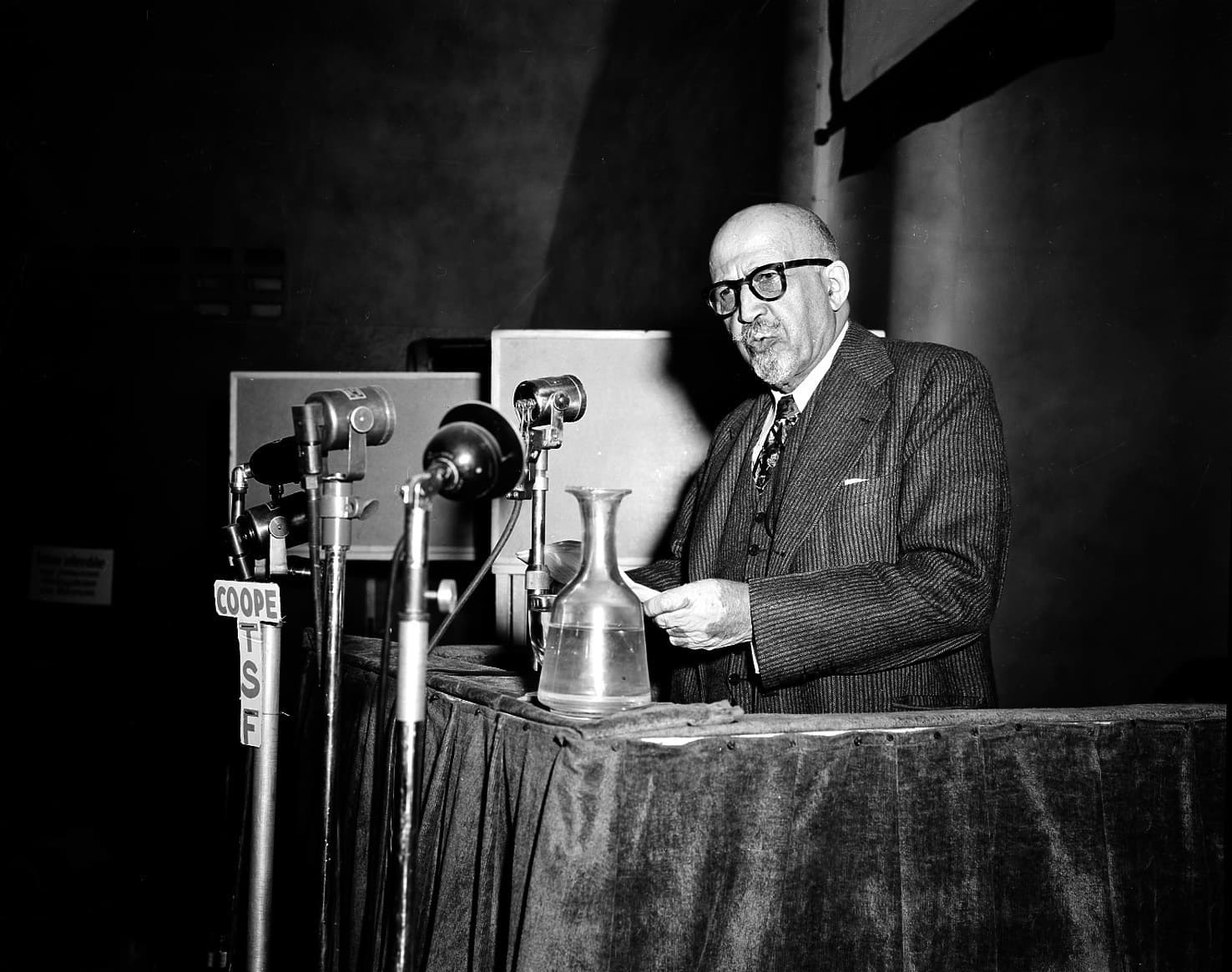 W.E.B. Du Bois, educator, writer and co-chairman of the U.S. delegation, addresses the World Congress of Partisans of Peace at the Salle Pleyel in Paris, France, on April 22, 1949. A Harvard University choir group that rejected author W.E.B. Du Bois when he was a student because he was black will be celebrating his work through a musical tribute. (AP Photo, File)