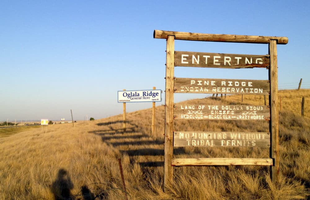 The entrance to the Pine Ridge Indian Reservation in South Dakota, home to the Oglala Sioux tribe. (Kristi Eaton/AP)