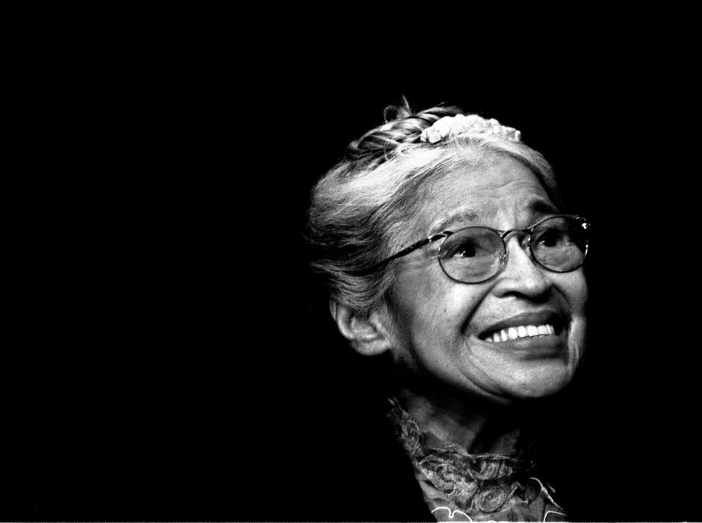 Rosa Parks smiles during a ceremony where she received the Congressional Medal of Freedom in Detroit, Mich., Nov. 28, 1999. (Paul Sancya/AP)