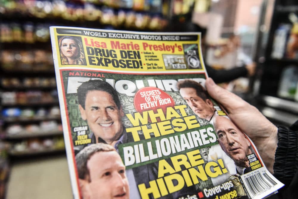 Amazon CEO Jeff Bezos is accusing the David J. Pecker, publisher of National Enquirer, the nations leading supermarket tabloid, of extortion and blackmail. (Stephanie Keith/Getty Images)