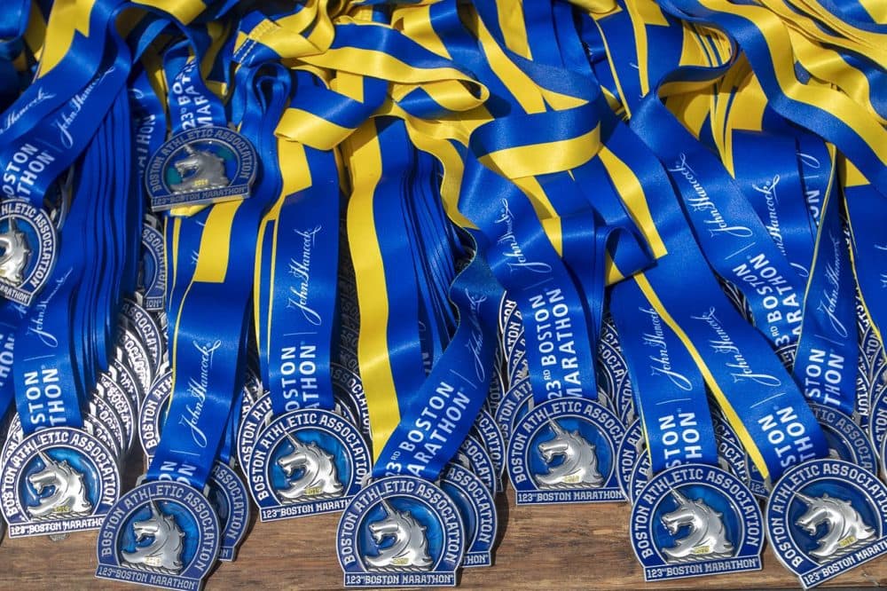 2019 Boston Marathon medals (Jesse Costa/WBUR)