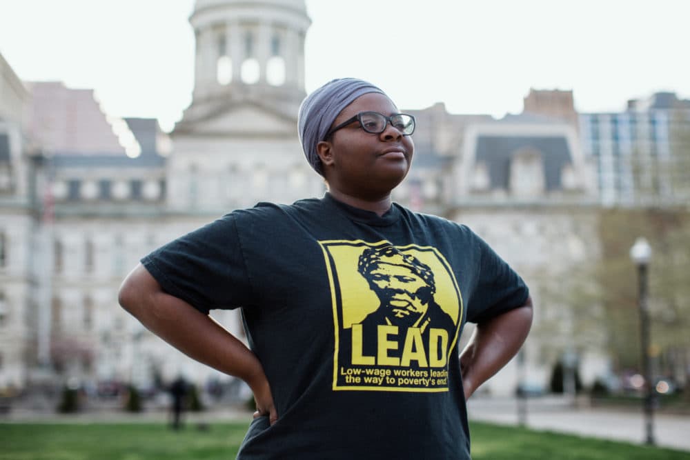 Destiny Watford was winner of the 2016 Goldman Prize for North America after she inspired her Baltimore neighborhood to stop construction of what would have been the nation's largest waste-to-energy plant. She is now working to encourage alternative methods for trash management. (Rosem Morton for Here & Now)