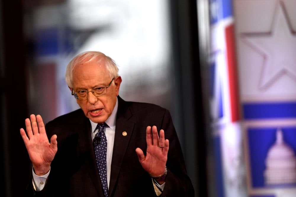 Democratic presidential candidate U.S. Sen. Bernie Sanders (I-Vt.) participates in a Fox News town hall on April 15, 2019, in Bethlehem, Penn. Sanders is running for president in a crowded field of Democratic contenders. (Mark Makela/Getty Images)