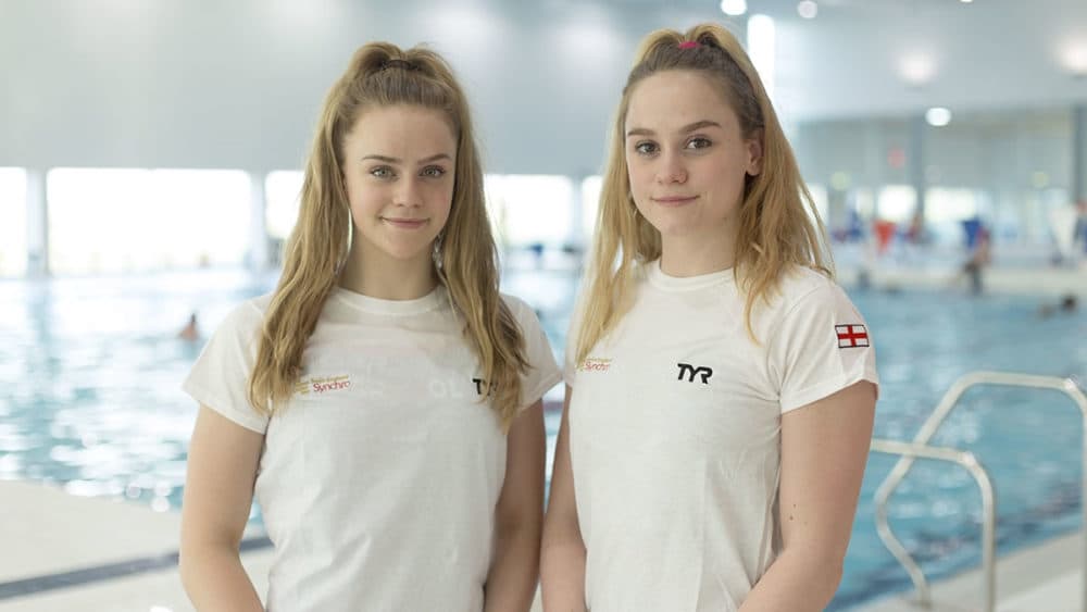 Great Britain's synchronized swimming duet Kate Shortman and Isabelle Thorpe made a splash last month when the two attempted their world championship routine swimming in a pool of floating plastic waste. (Courtesy of Swim England Synchro)