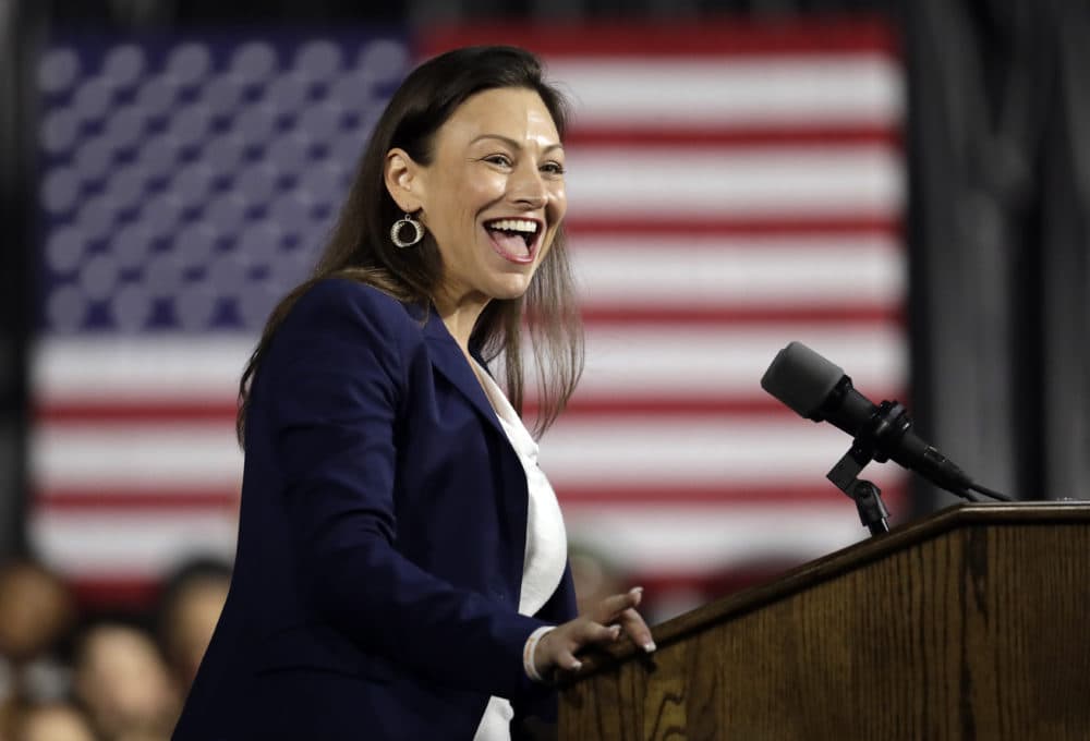 Nikki Fried, Democratic candidate for Florida Commissioner of Agriculture, speaks during a campaign rally, Friday, Nov. 2, 2018, in Miami. (Lynne Sladky/AP)