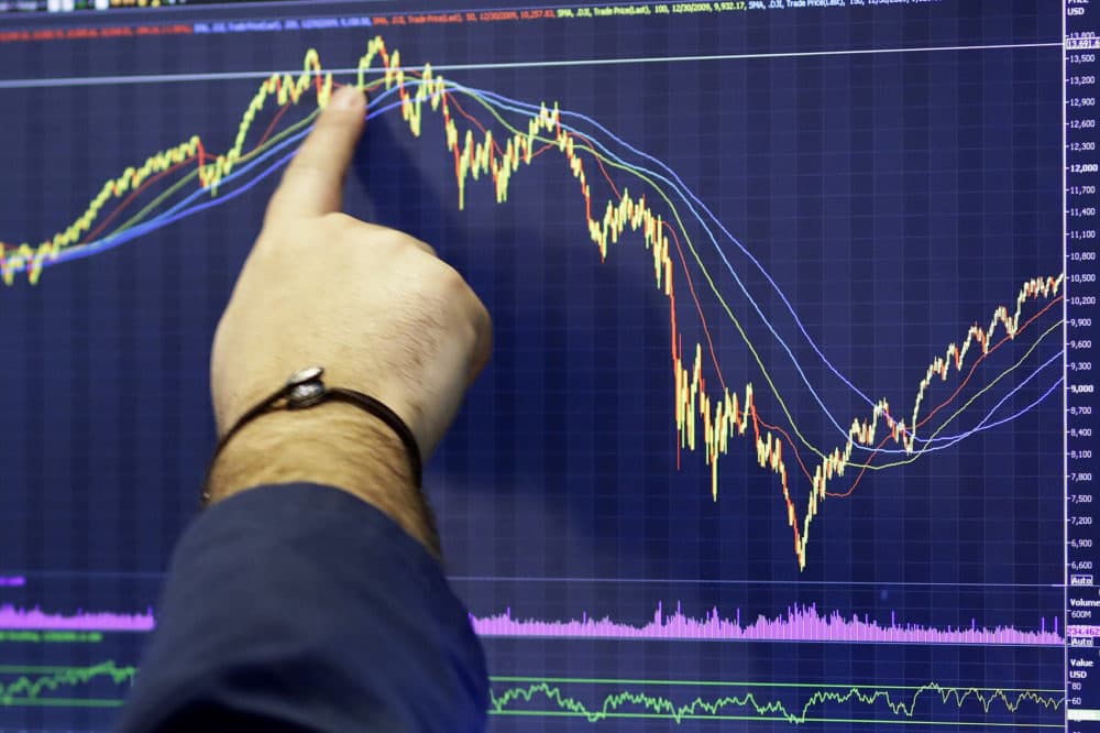 A trader follows a chart at the New York Stock Exchange. (Mark Lennihan, File/AP)