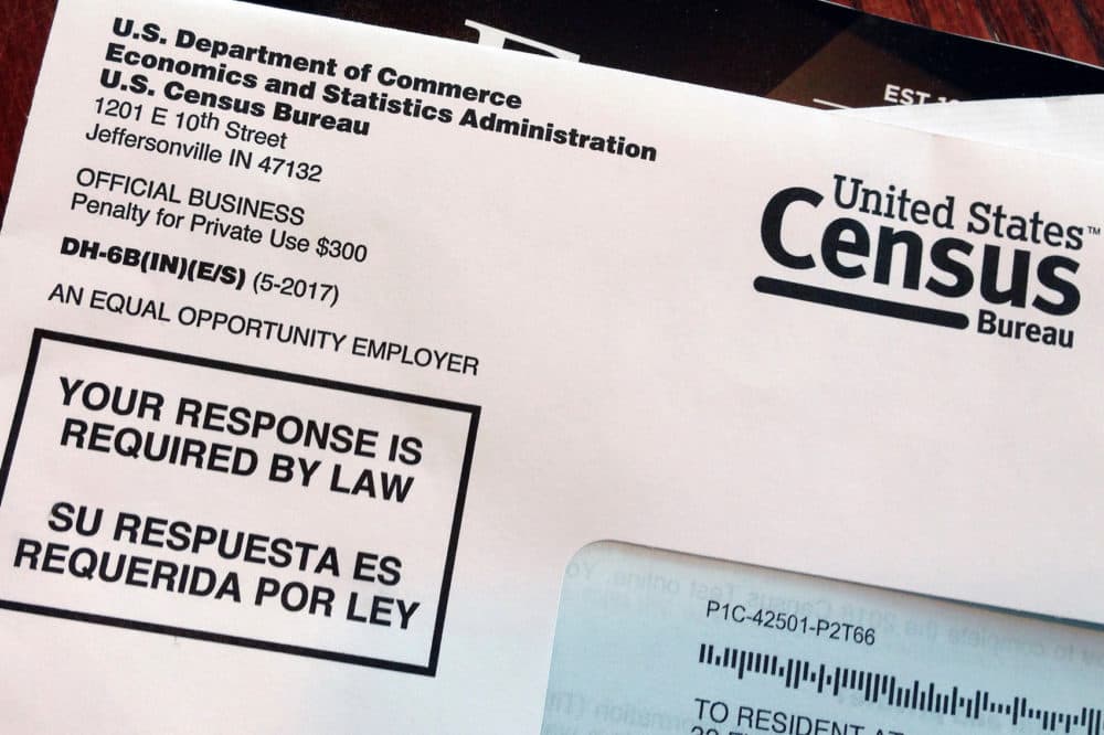 This March 23, 2018, file photo shows an envelope containing a 2018 census letter mailed to a U.S. resident as part of the nation's only test run of the 2020 Census. (Michelle R. Smith, File/AP)