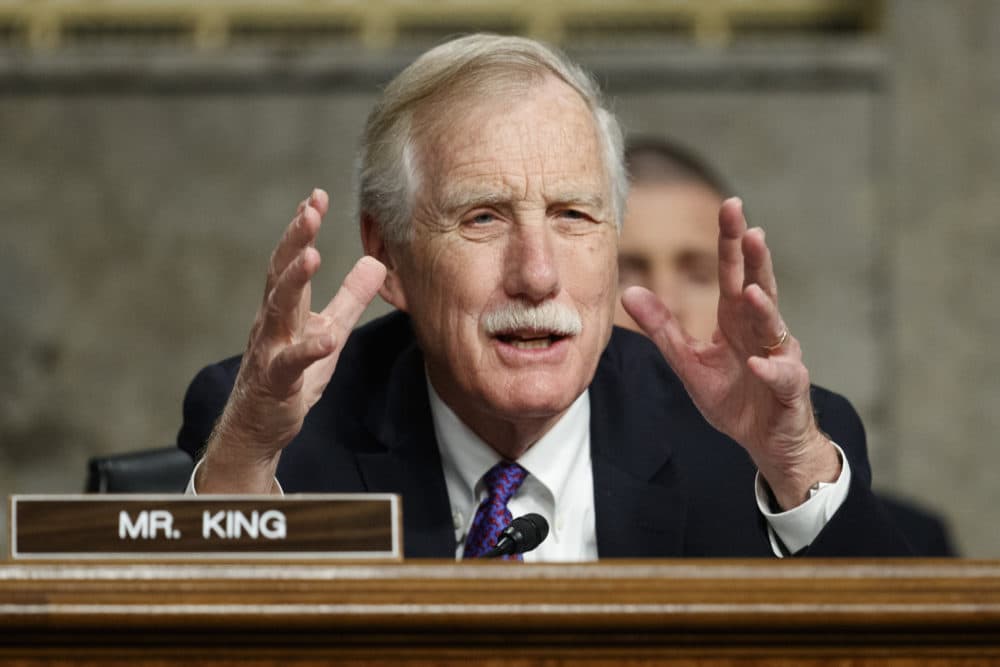 Senate Armed Services Committee member, Sen. Angus King, I-Maine, speaks during a Senate Armed Services Committee hearing on &quot;Nuclear Policy and Posture&quot; on Capitol Hill in Washington, Thursday, Feb. 29, 2019. (Carolyn Kaster/AP)