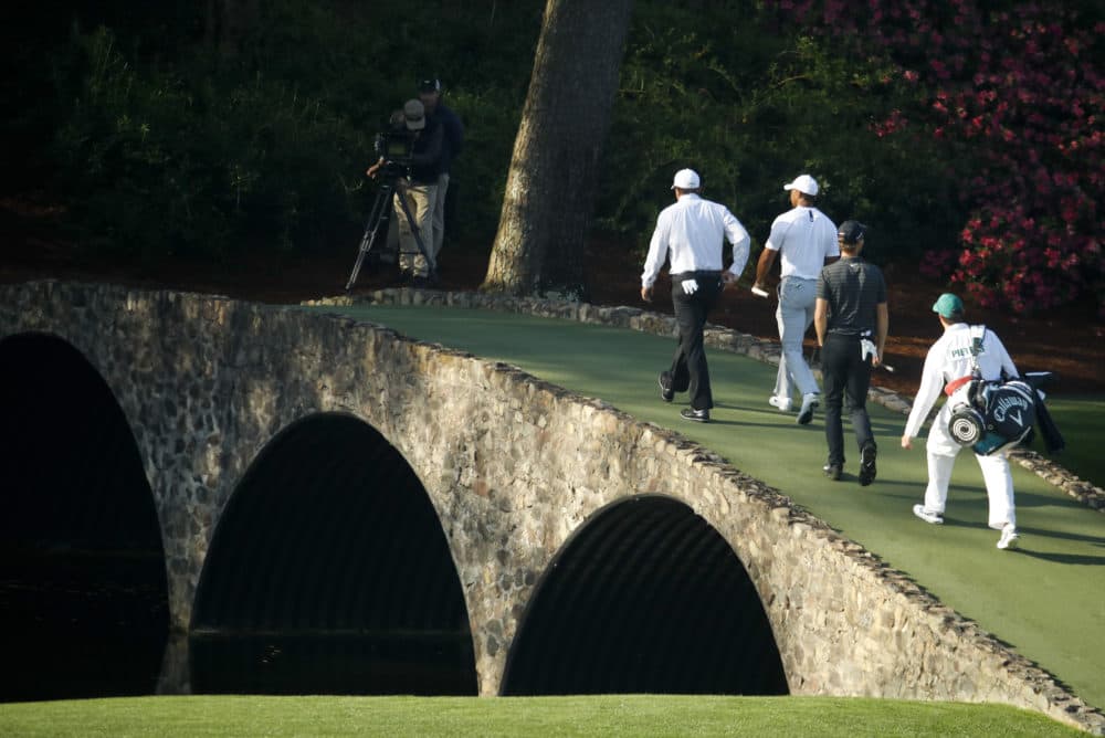 The Nelson Bridge takes golfers from Augusta’s 13th tee towards the fairway. (Charlie Riedel/AP)