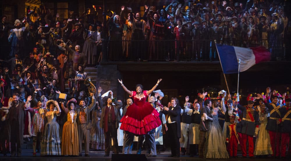 Angel Blue and the cast of La Bohème. (Marty Sohl/Metropolitan Opera)