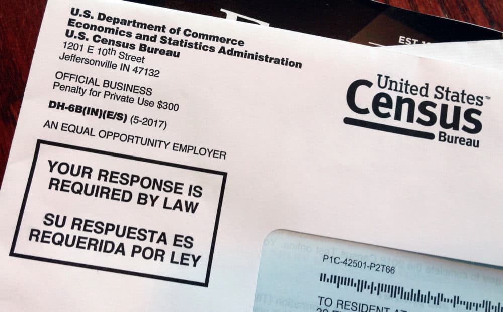 This March 23, 2018, file photo shows an envelope containing a 2018 census letter mailed to a U.S. resident as part of the nation's only test run of the 2020 Census. (Michelle R. Smith/AP)