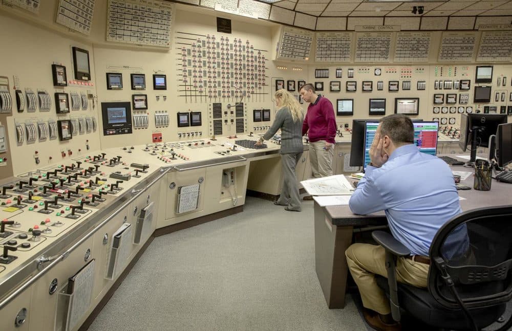 Entergy's Chiltonville Training Center is an identical twin mock-up of the control room at the Pilgrim nuclear power plant. (Robin Lubbock/WBUR)